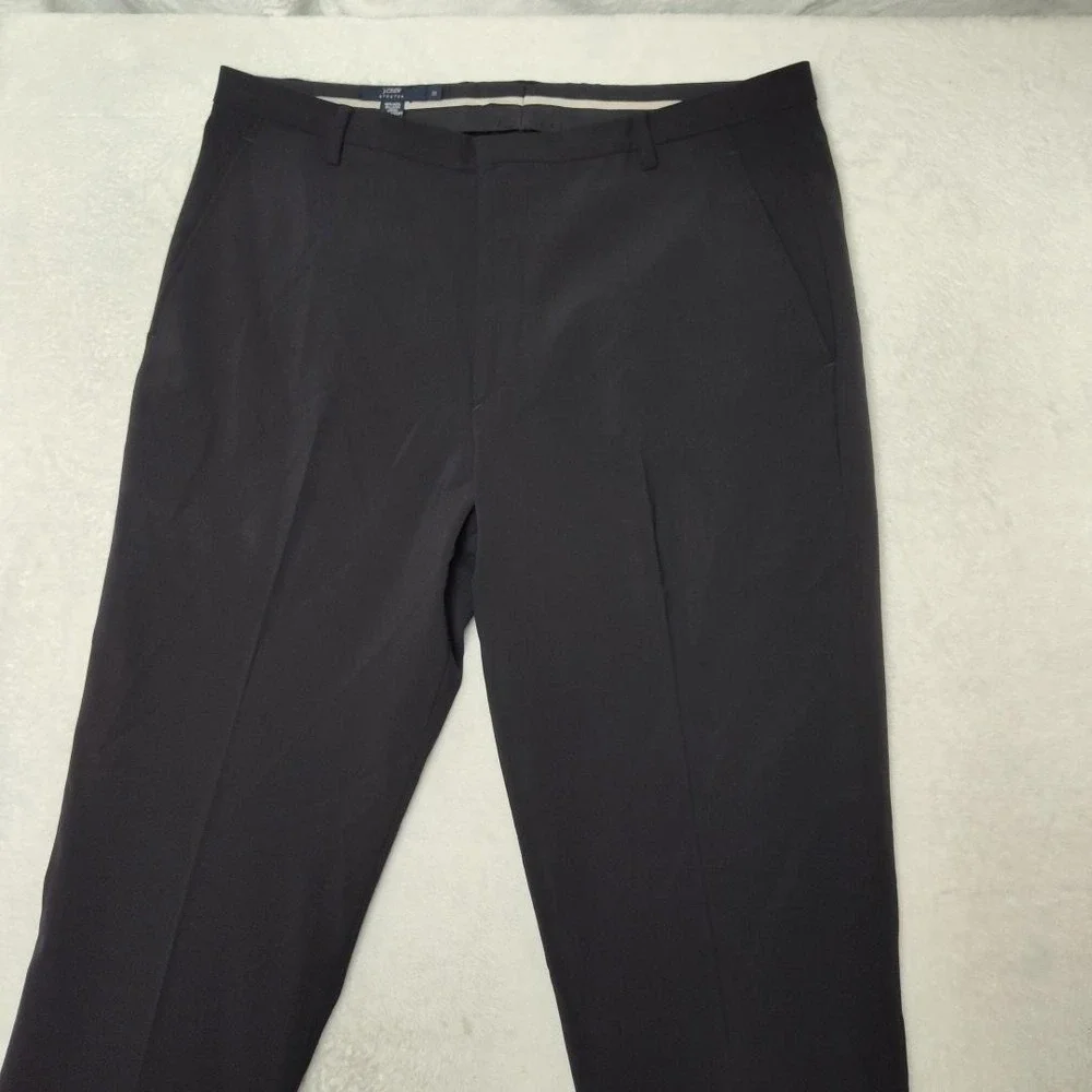 JCrew Pants Mens 33x30‎ Black Wool Spandex Stretch Flat Front Dress Slacks Suit